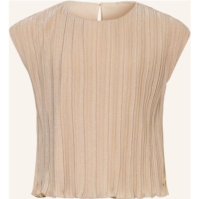 Guess Plisseetop Mit Glitzergarn beige