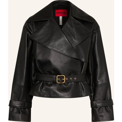 Hugo Lederjacke Lanitte schwarz