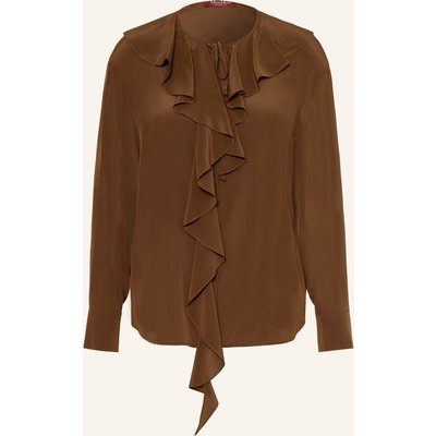 Max Mara Studio Seidenbluse Epica Mit Volants braun