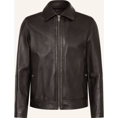 Boss Lederjacke Jogear schwarz