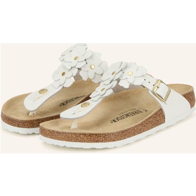 Birkenstock Zehentrenner Gizeh Flower Mit Nieten weiss