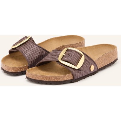 Birkenstock Pantoletten Madrid Big Buckle Raffia braun