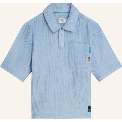Scotch & Soda Musselin-Poloshirt blau