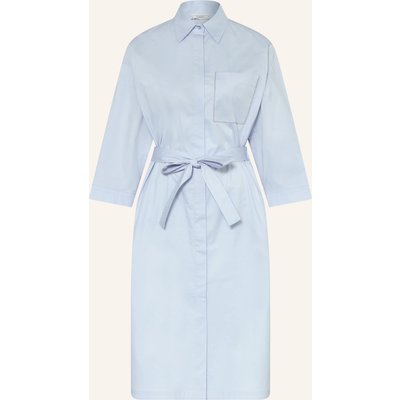 Peserico Hemdblusenkleid Mit Schmucksteinen Und 3/4-Arm blau
