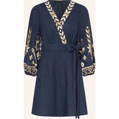 Greek Archaic Kori Strandkleid Ios Aus Leinen blau