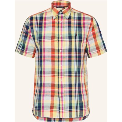 Tommy Hilfiger Kurzarm-Hemd Regular Fit Mit Leinen orange