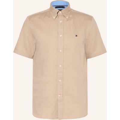 Tommy Hilfiger Kurzarm-Hemd Regular Fit Mit Leinen gelb