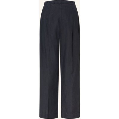 120%Lino Marlenehose Aus Leinen blau