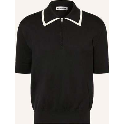 Jil Sander Strick-Poloshirt schwarz