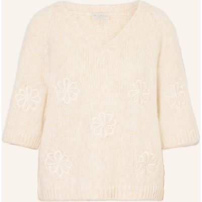 Milano Italy Pullover Mit 3/4-Arm weiss