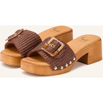 È Mia Plateau-Mules Mit Nieten braun