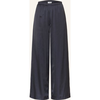 Comma Marlenehose Aus Satin blau