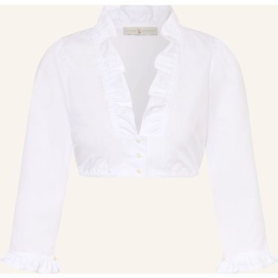 Johann & Johanna Dirndlbluse Mit 3/4-Arm Und Rüschen weiss