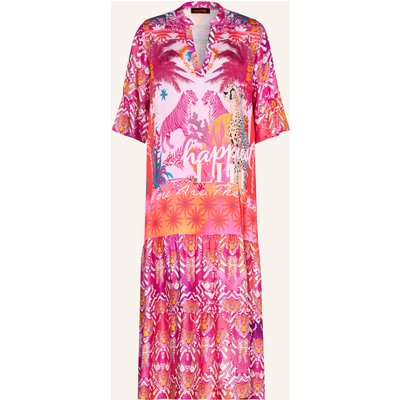 Miss Goodlife Satinkleid Mit 3/4-Arm Und Rüschen pink
