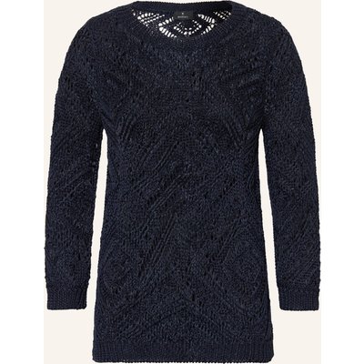 Monari Pullover Mit Pailletten blau