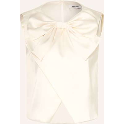 Sandro Blusentop Aus Satin weiss