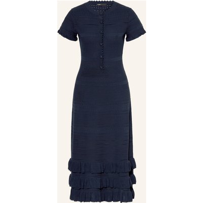 Maje Strickkleid Mit Volants blau