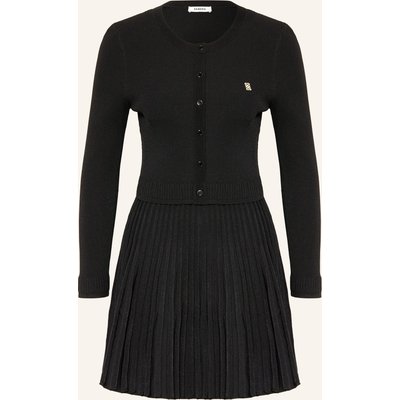 Sandro Strickkleid Mit Plissees schwarz