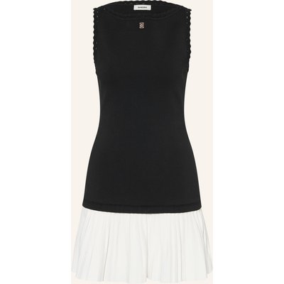 Sandro Strickkleid Im Materialmix schwarz