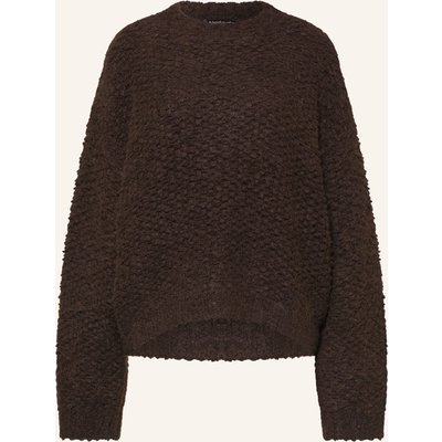 Black Palms Alpaka-Pullover Corsetta braun