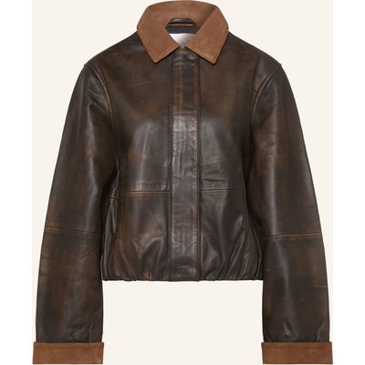 Y.A.S. Lederblouson braun