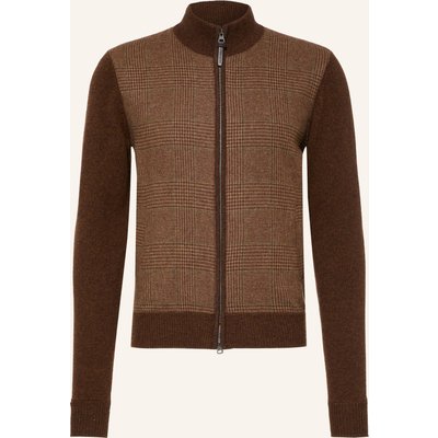 Hackett London Strickjacke Im Materialmix braun