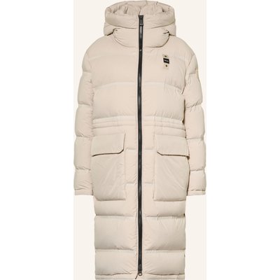 Blauer Daunenmantel Auck beige