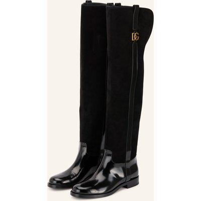Dolce & Gabbana Overknee-Stiefel schwarz