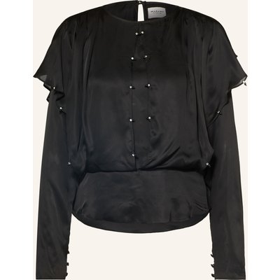 Marant Étoile Blusenshirt Brema Aus Satin Mit Schmucksteinen schwarz