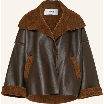 Eleh Jacke In Lederoptik Mit Teddyfell braun