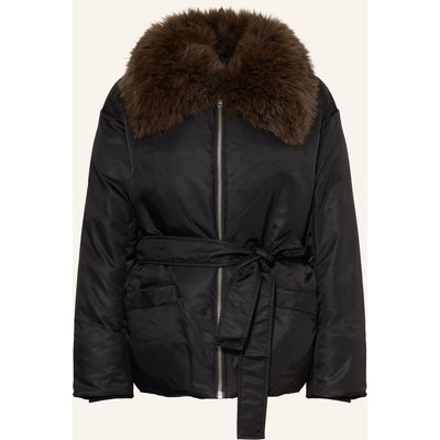 Stand Studio Blouson Celeste Mit Abnehmbarem Kunstfell-Kragen schwarz