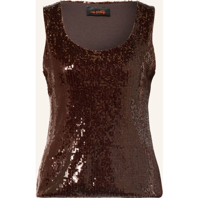 Miss Goodlife Top Glamour Glow Mit Pailletten braun