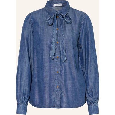 More & More Hemdbluse In Jeansoptik Mit Abnehmbarer Schluppe blau