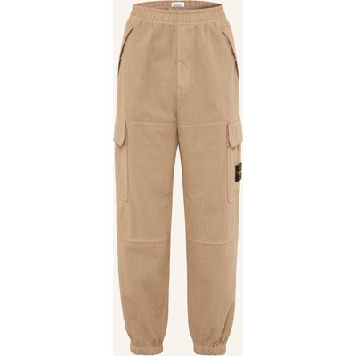 Stone Island Cargohose Loose Fit Aus Flanell beige