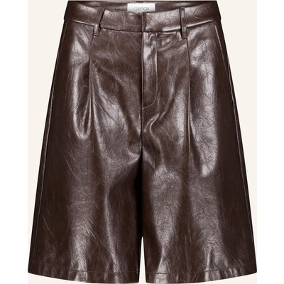 Cartoon Bermudas In Lederoptik braun