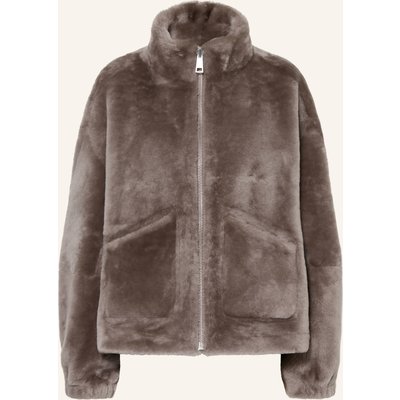Mrs & Hugs Lederjacke Zum Wenden beige