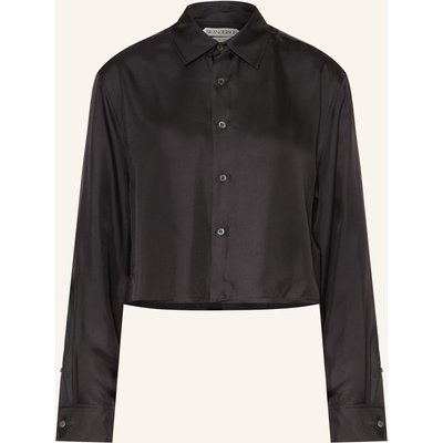 Jw Anderson Hemdbluse Aus Seide Mit Umschlagmanschette schwarz