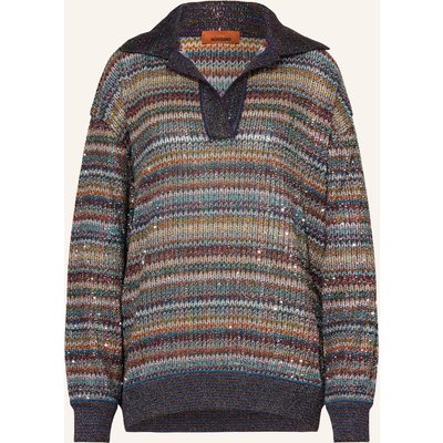 Missoni Pullover Mit Pailletten Und Glitzergarn grau