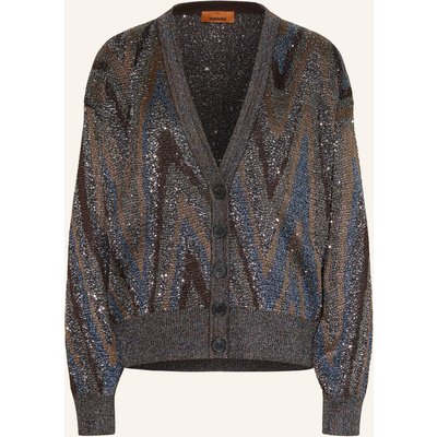 Missoni Strickjacke Mit Pailletten Und Glitzergarn braun