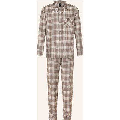 Calida Schlafanzug Relax Flannel Mood Aus Flanell braun