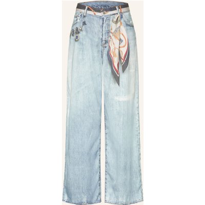 Liu Jo Wide Leg Jeans Mit Schmucksteinen blau