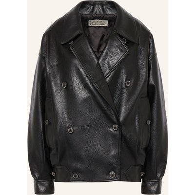 Source Unknown Jacke Vitellino In Lederoptik schwarz