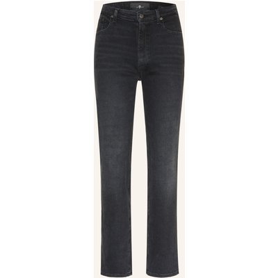 7 For All Mankind Straight Jeans High Rise Straight grau