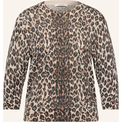 Dorothee Schumacher Pullover Leopard Statements Mit Cashmere Und 3/4-Arm beige