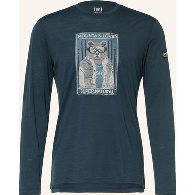 Super.Natural Funktionsshirt Bearski Mit Merinowolle blau