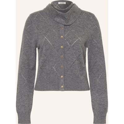 Sandro Strickjacke Mit Abnehmbarem Schal grau