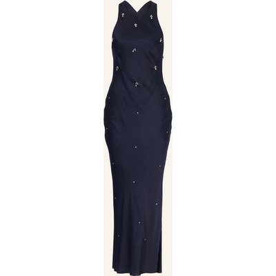 Claudie Pierlot Satinkleid Mit Schmucksteinen blau