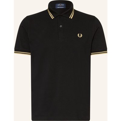 Fred Perry Piqué-Poloshirt schwarz