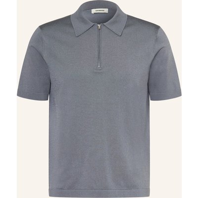 Sandro Strick-Poloshirt grau