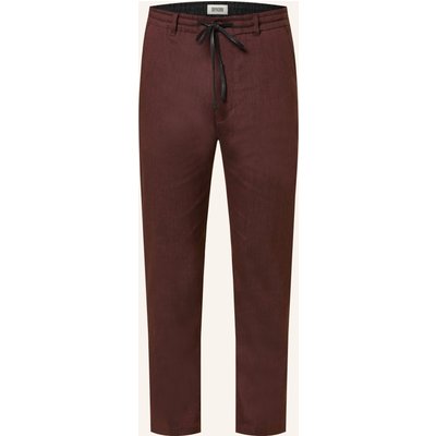 Drykorn Hose Deger Im Jogging-Stil Regular Fit Mit Leinen rot